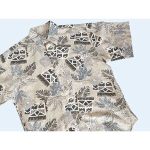 Vintage BUGLE BOY Co. 1990s Short Sleeve Geometric Tropical Shirt Sz L